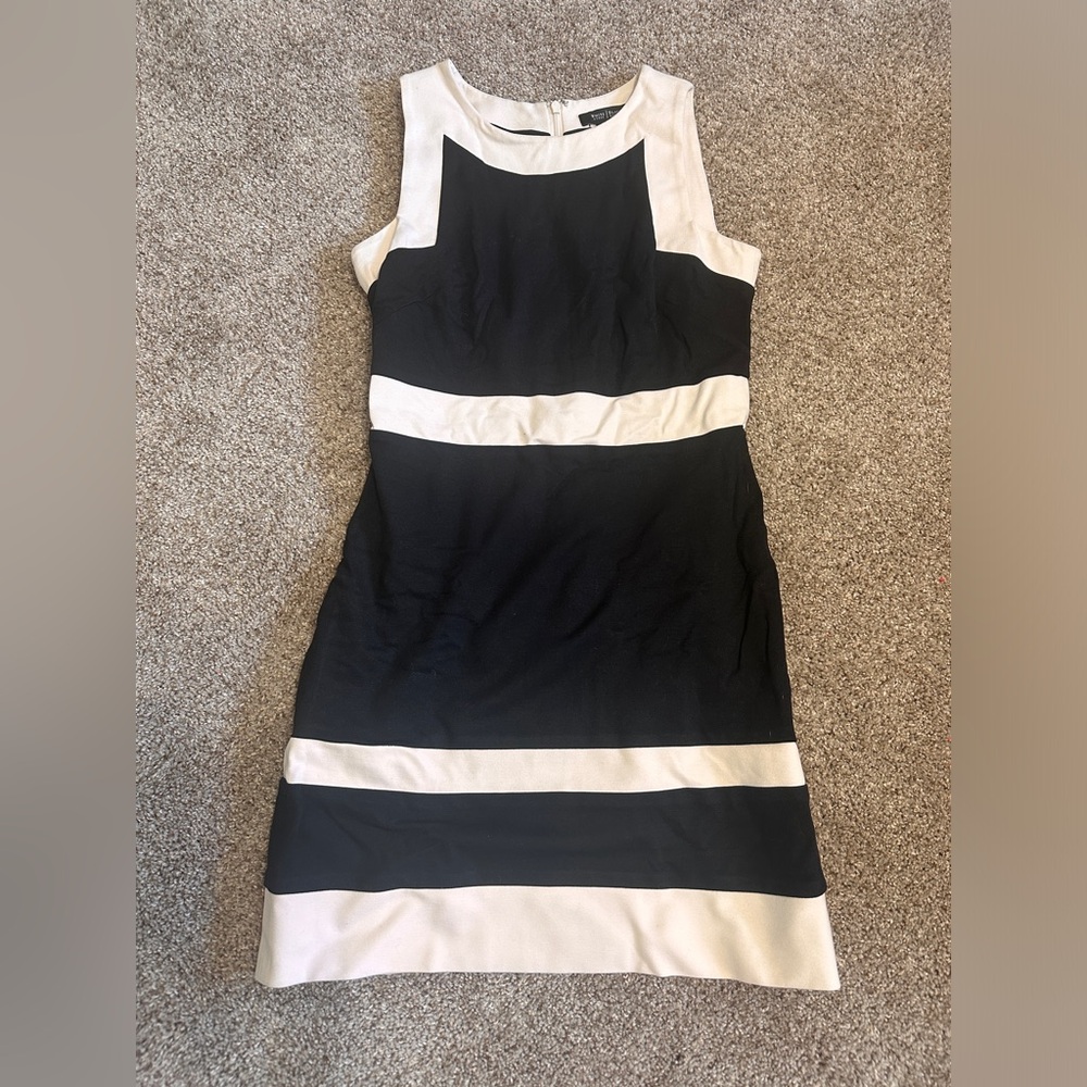 White House black market black colorblock dress